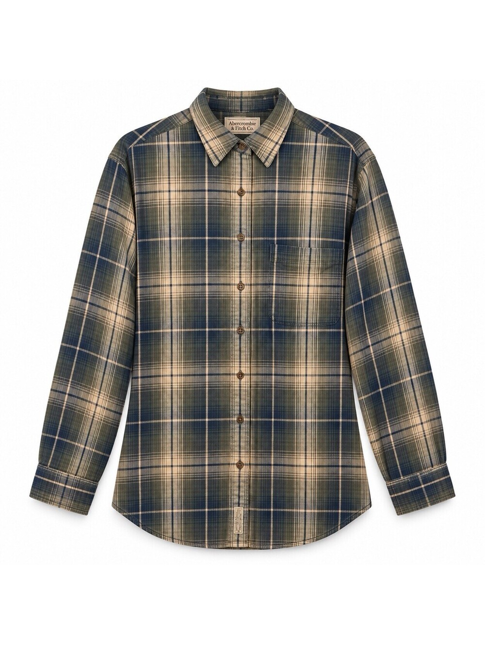 Vintage Y2K Abercrombie & Fitch Womens S Plaid Flannel Shirt Oversized Grunge